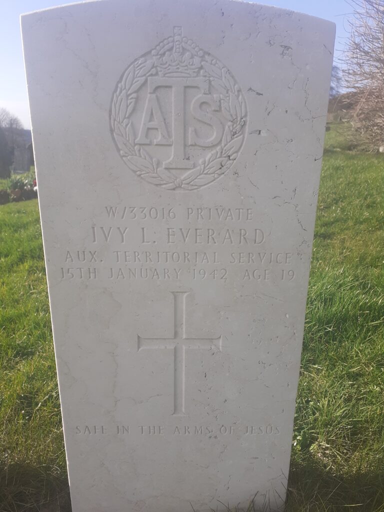 Ivy's war grave at St John's Cemetery, Elswick